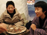 Japan, Akita, Yokote Kamakura Festival.  Snow Aflame!